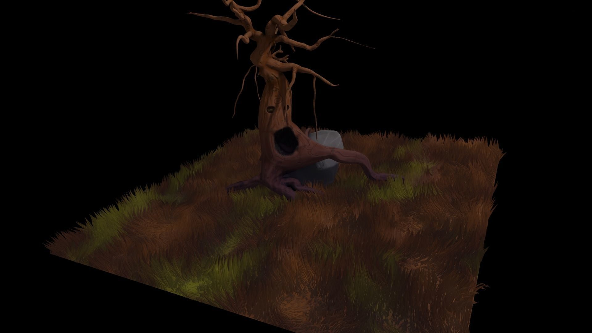 A Creepy Stylized Tree named Serpentine Sentinel 3D model_2