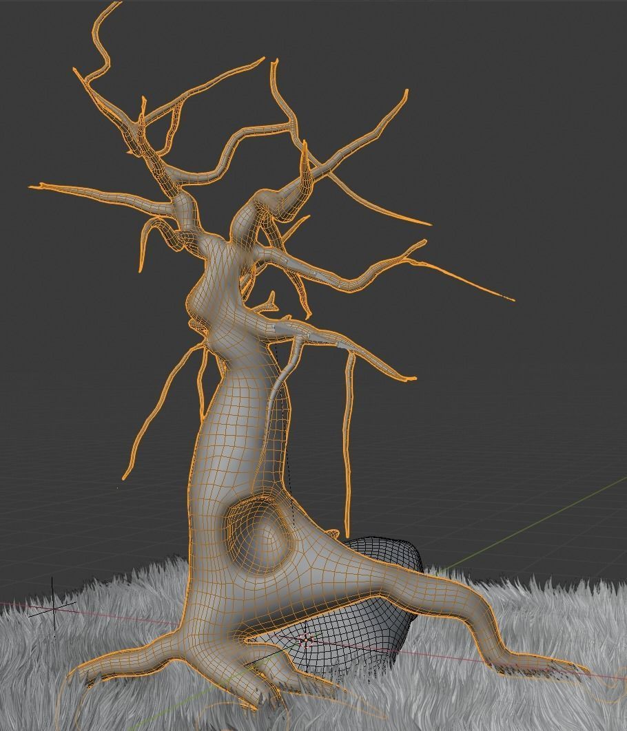A Creepy Stylized Tree named Serpentine Sentinel 3D model_5