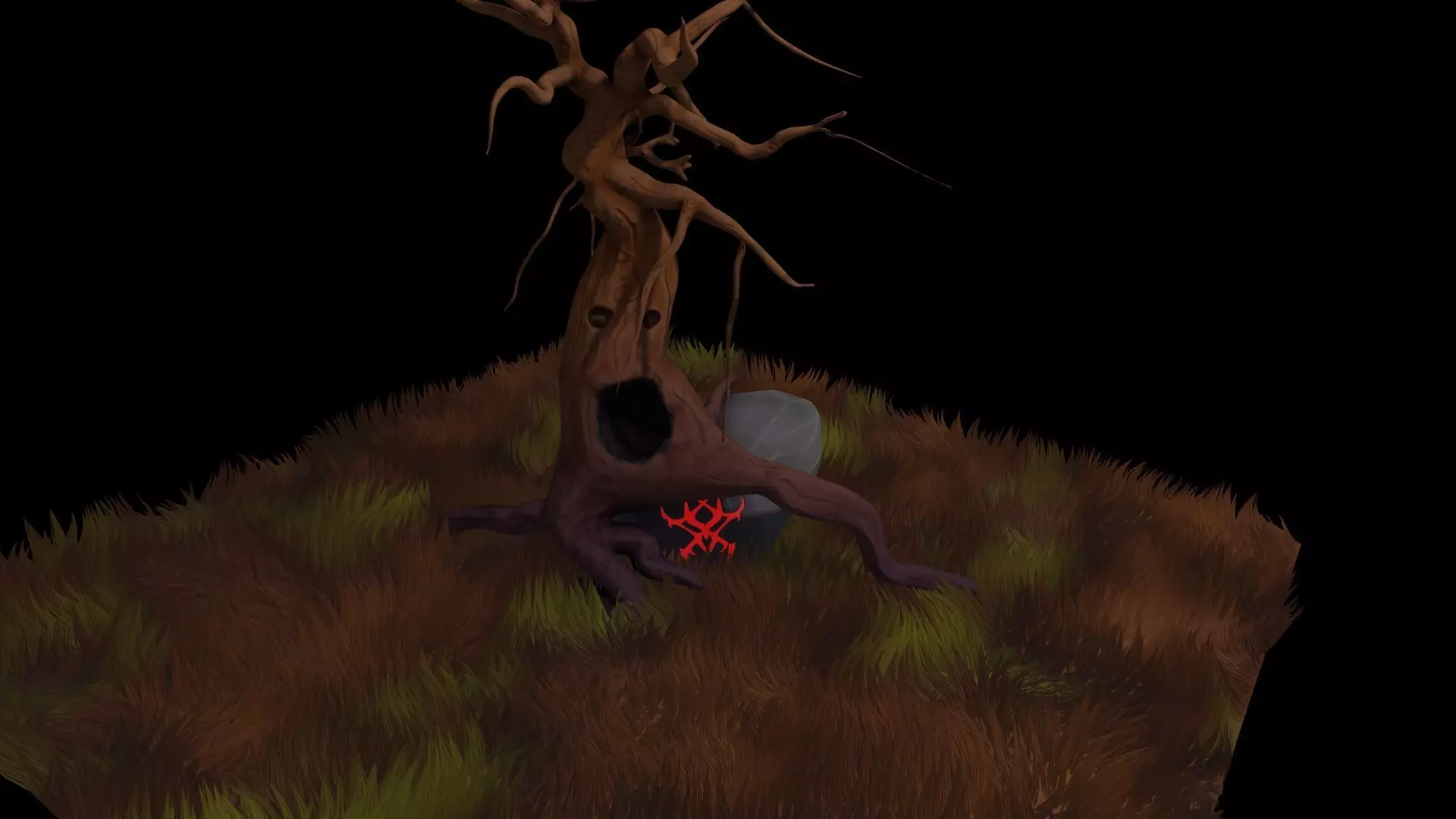 A Creepy Stylized Tree named Serpentine Sentinel 3D model_0