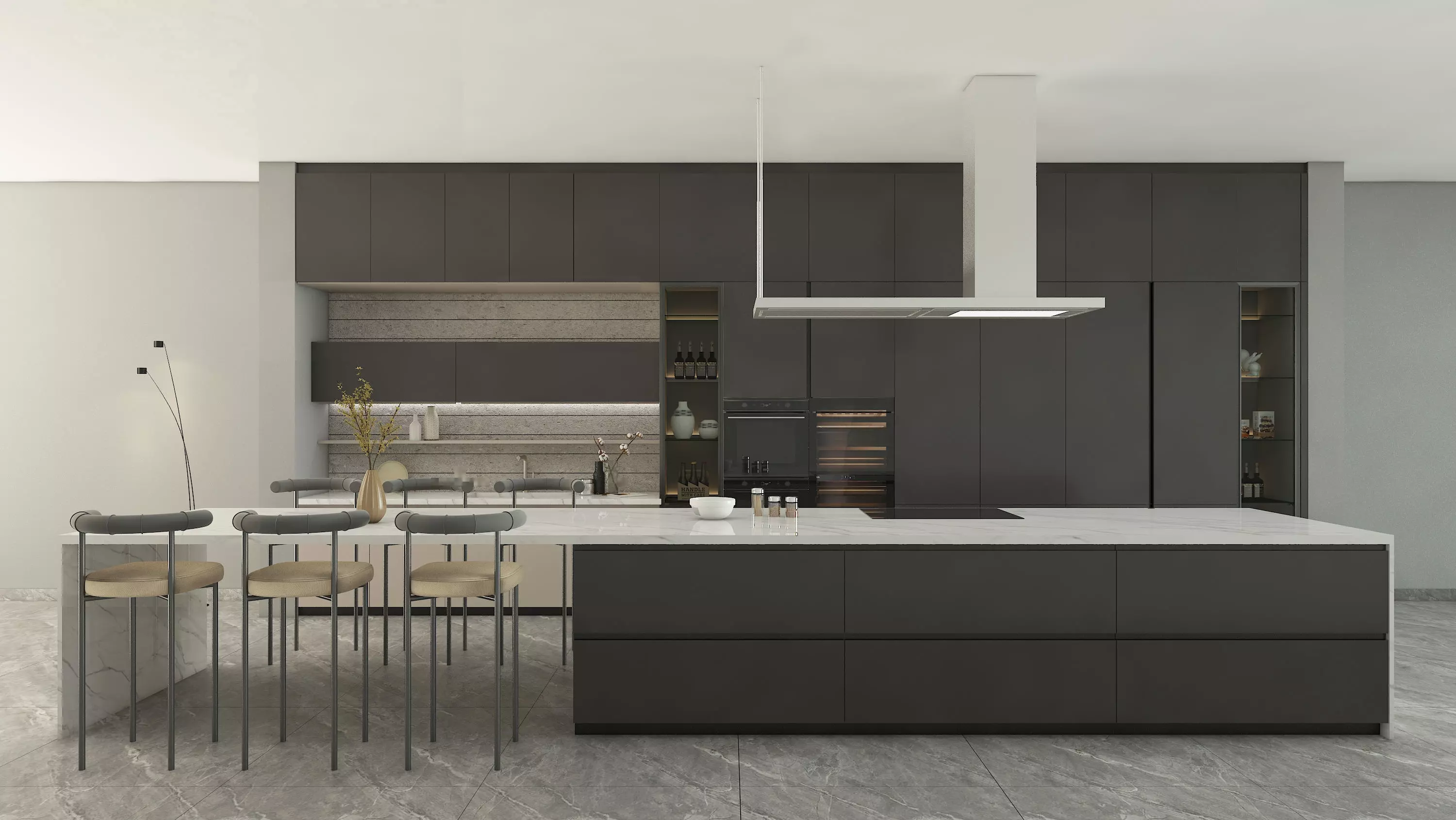 Modern style kitchen design 3D model_0