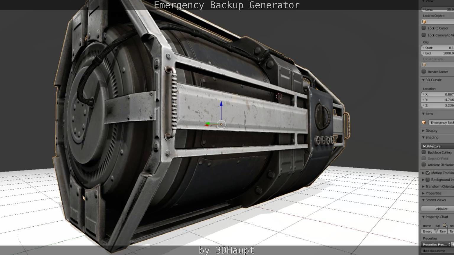 Futuristic Emergency Backup Generator  Low-poly 3D model_120