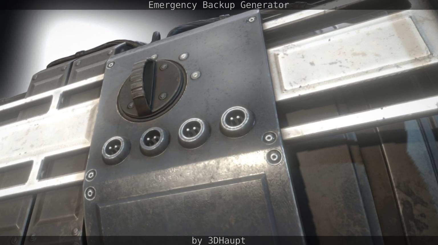 Futuristic Emergency Backup Generator  Low-poly 3D model_38