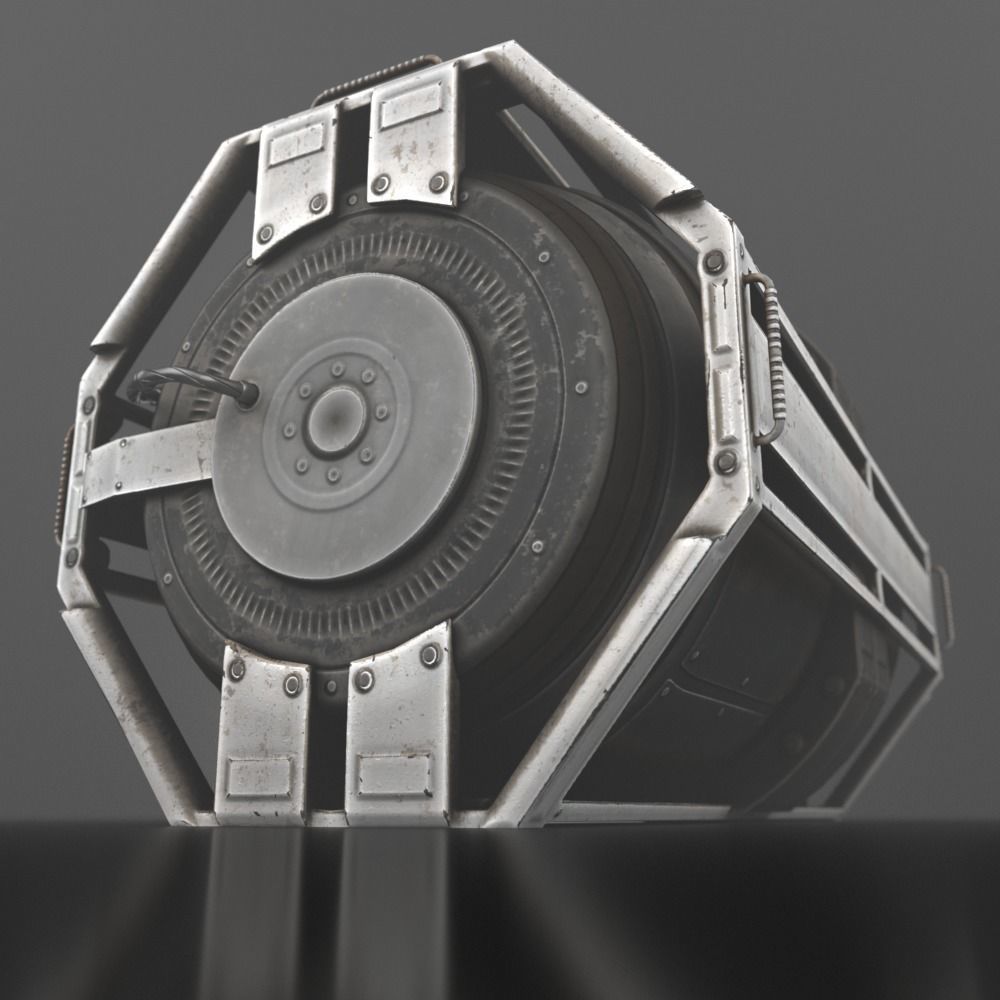 Futuristic Emergency Backup Generator  Low-poly 3D model_18