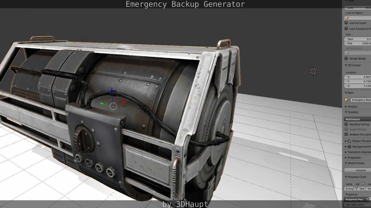 Futuristic Emergency Backup Generator  Low-poly 3D model_134