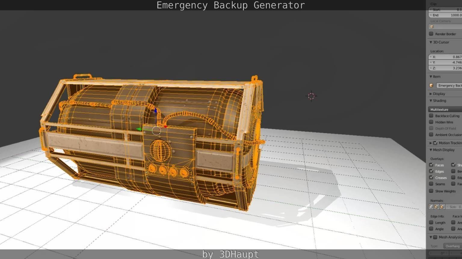 Futuristic Emergency Backup Generator  Low-poly 3D model_130