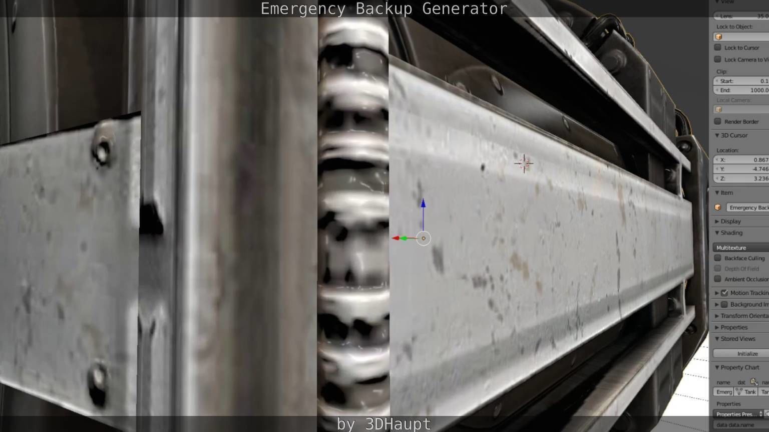 Futuristic Emergency Backup Generator  Low-poly 3D model_123