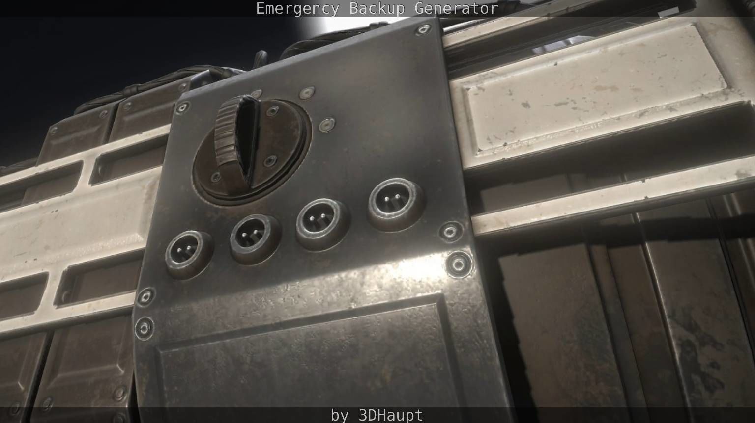 Futuristic Emergency Backup Generator  Low-poly 3D model_40