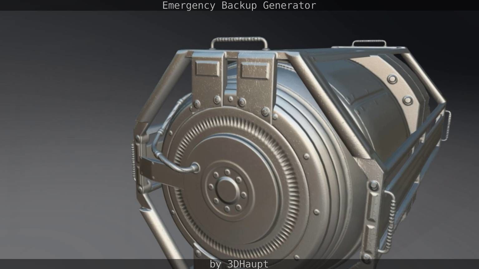 Futuristic Emergency Backup Generator  Low-poly 3D model_67