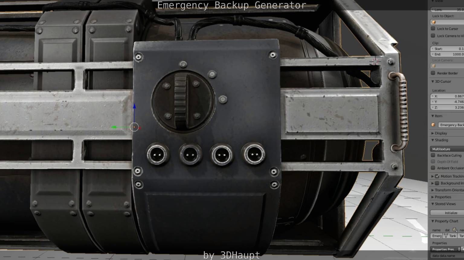 Futuristic Emergency Backup Generator  Low-poly 3D model_128