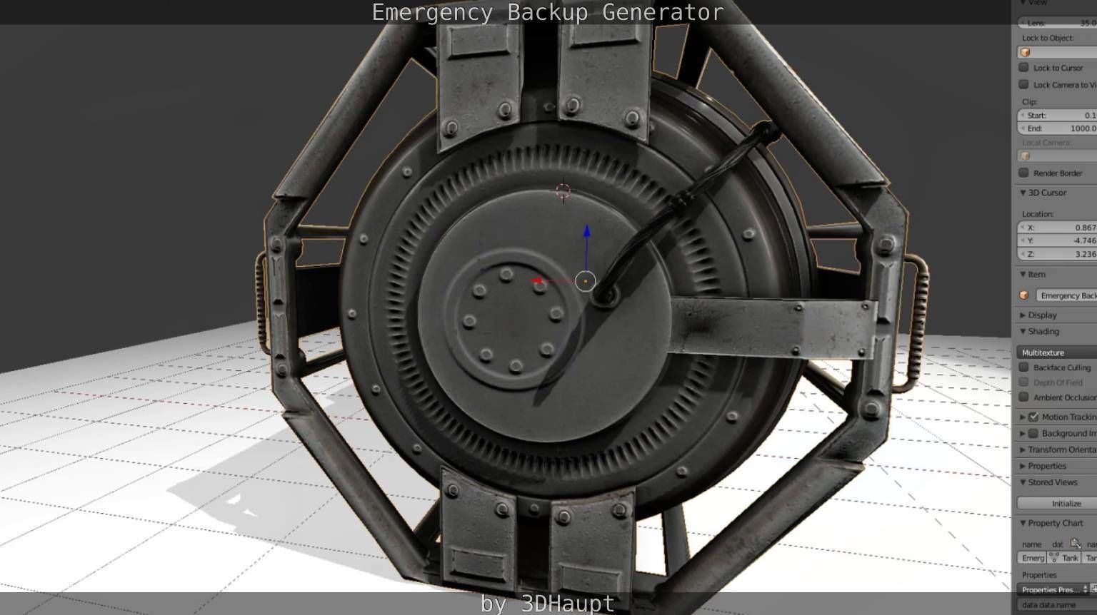Futuristic Emergency Backup Generator  Low-poly 3D model_117