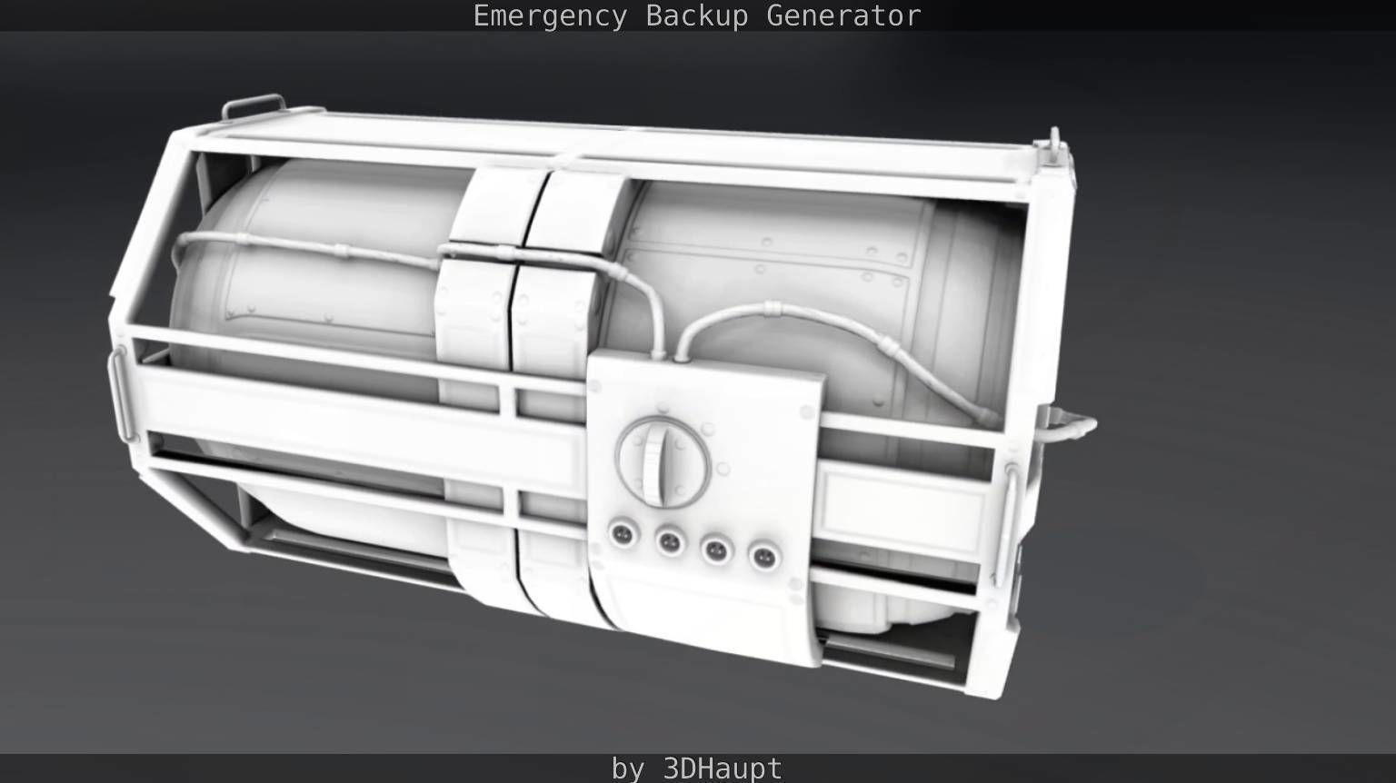 Futuristic Emergency Backup Generator  Low-poly 3D model_94