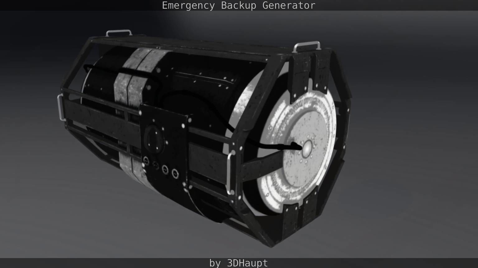 Futuristic Emergency Backup Generator  Low-poly 3D model_80