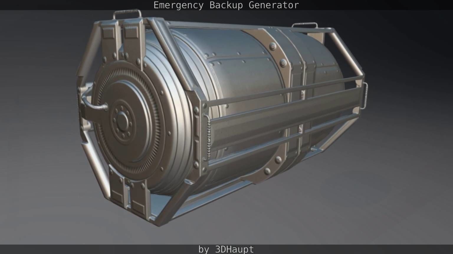 Futuristic Emergency Backup Generator  Low-poly 3D model_70
