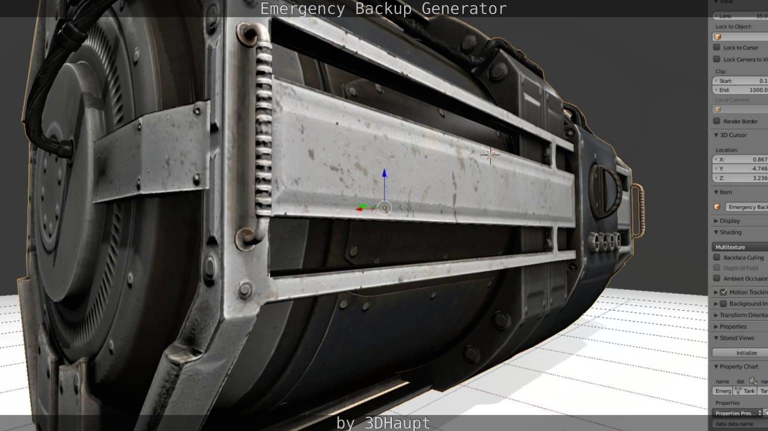 Futuristic Emergency Backup Generator  Low-poly 3D model_121