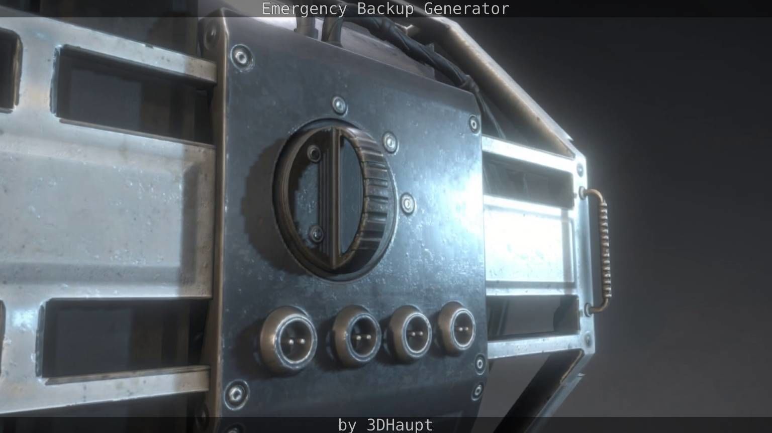 Futuristic Emergency Backup Generator  Low-poly 3D model_33