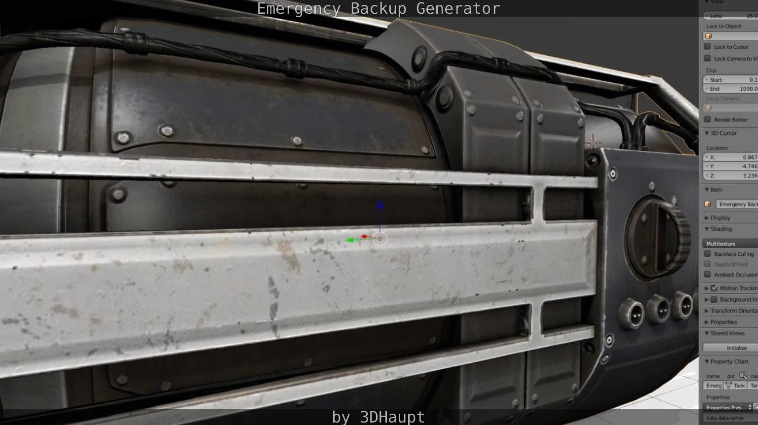 Futuristic Emergency Backup Generator  Low-poly 3D model_125