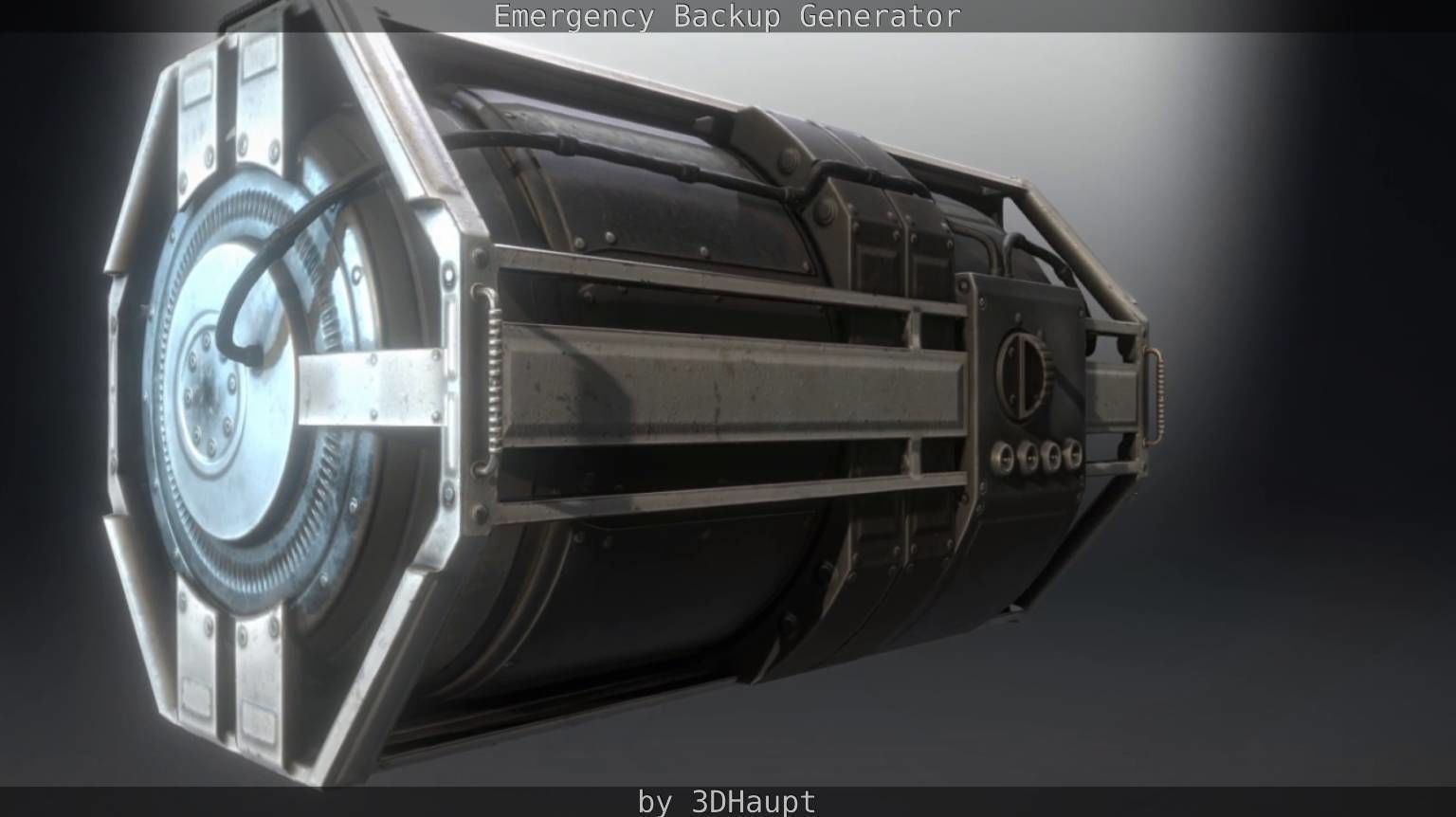 Futuristic Emergency Backup Generator  Low-poly 3D model_23
