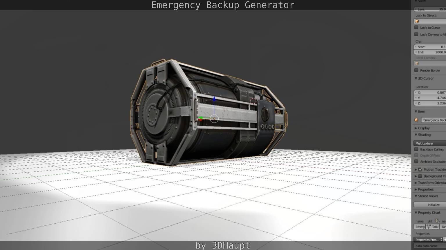 Futuristic Emergency Backup Generator  Low-poly 3D model_118