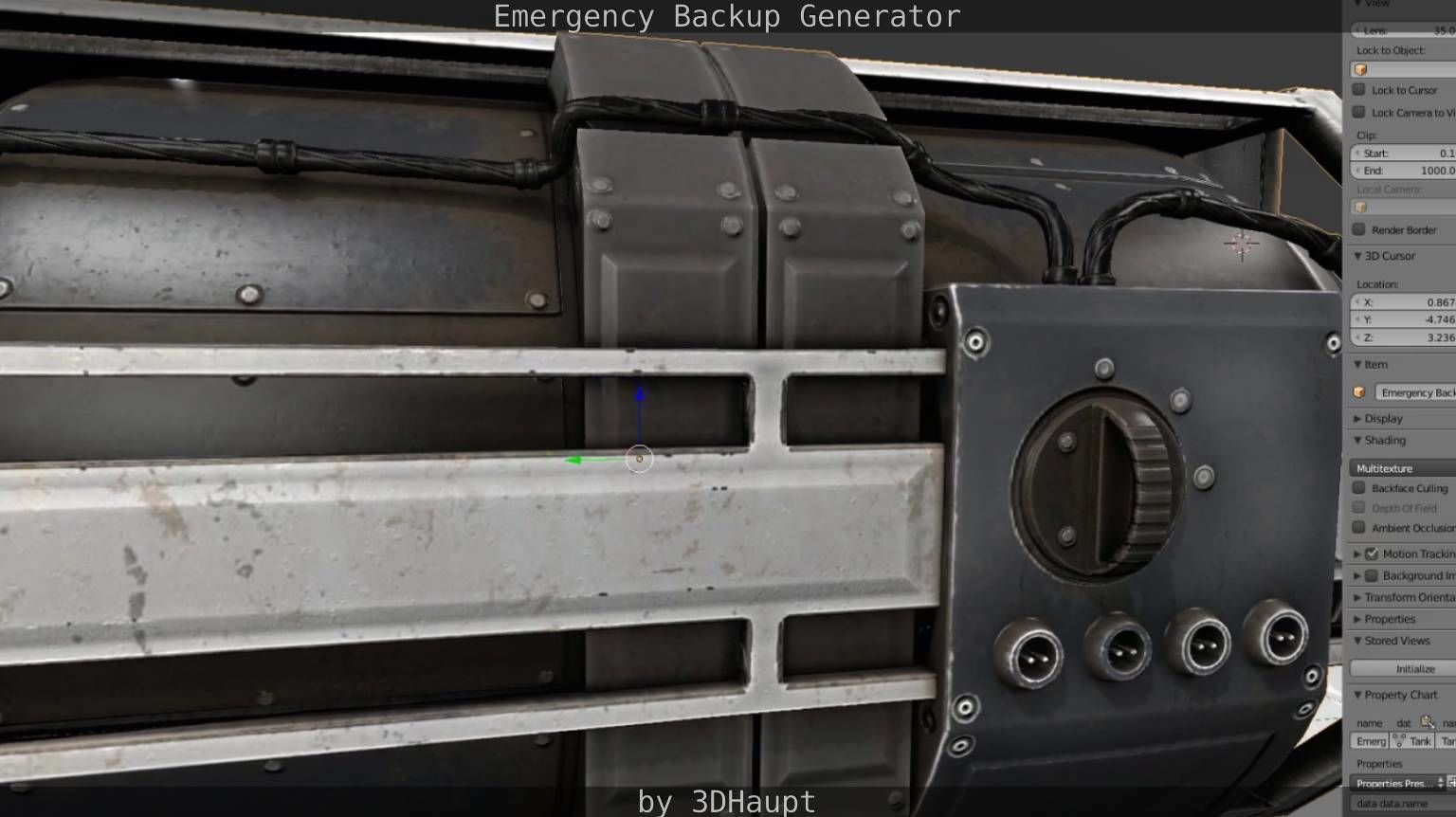 Futuristic Emergency Backup Generator  Low-poly 3D model_126