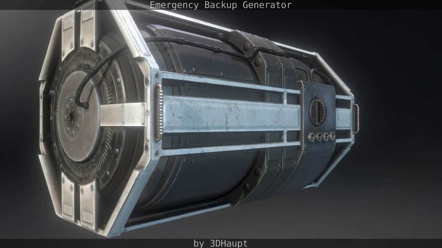 Futuristic Emergency Backup Generator  Low-poly 3D model_26