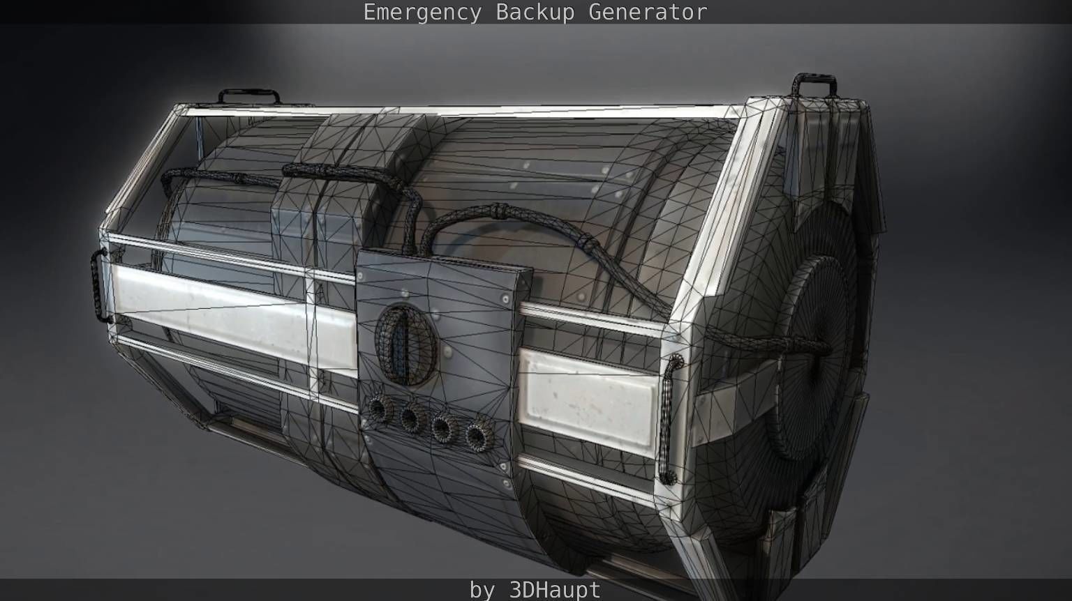 Futuristic Emergency Backup Generator  Low-poly 3D model_46
