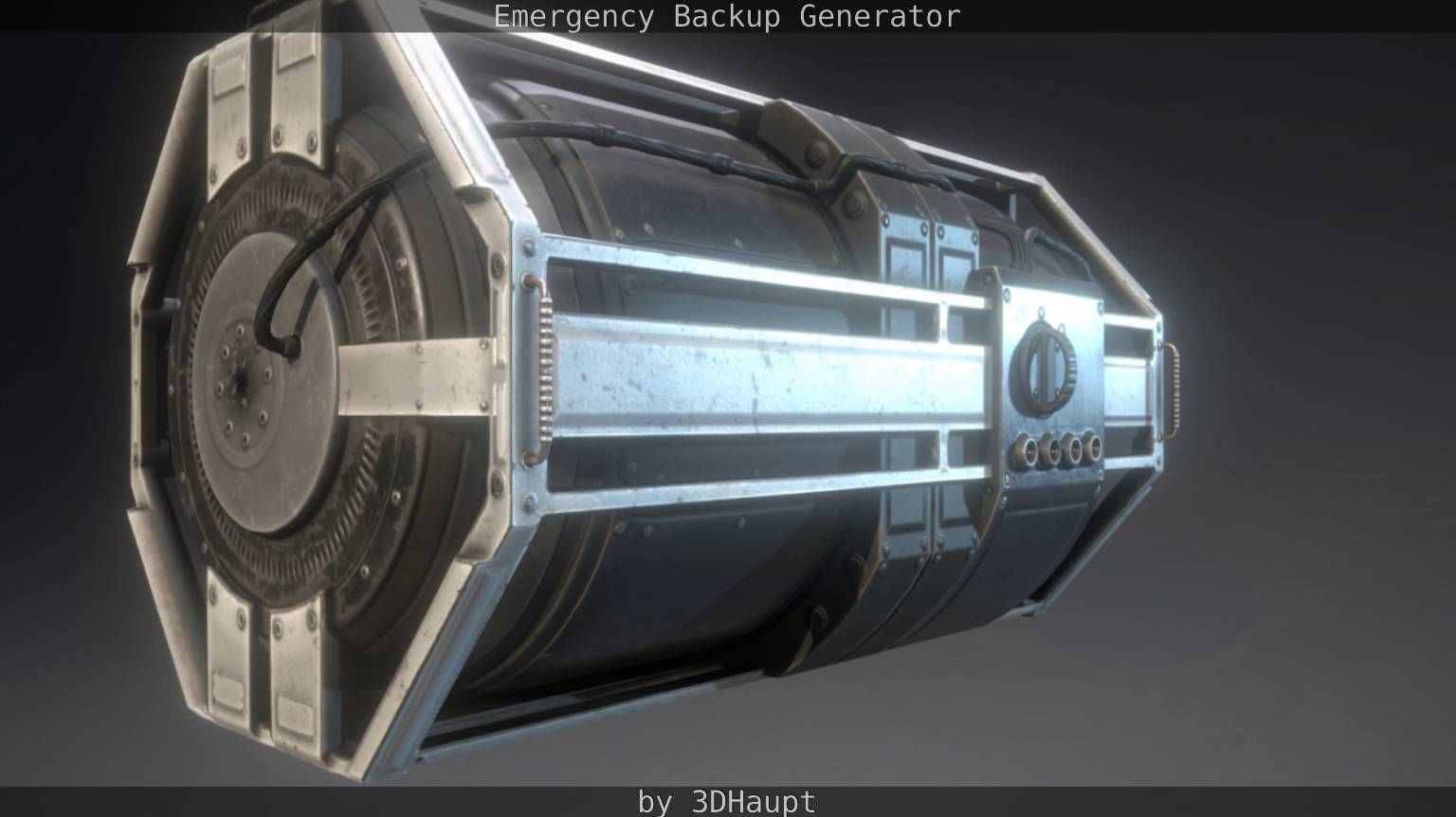 Futuristic Emergency Backup Generator  Low-poly 3D model_30
