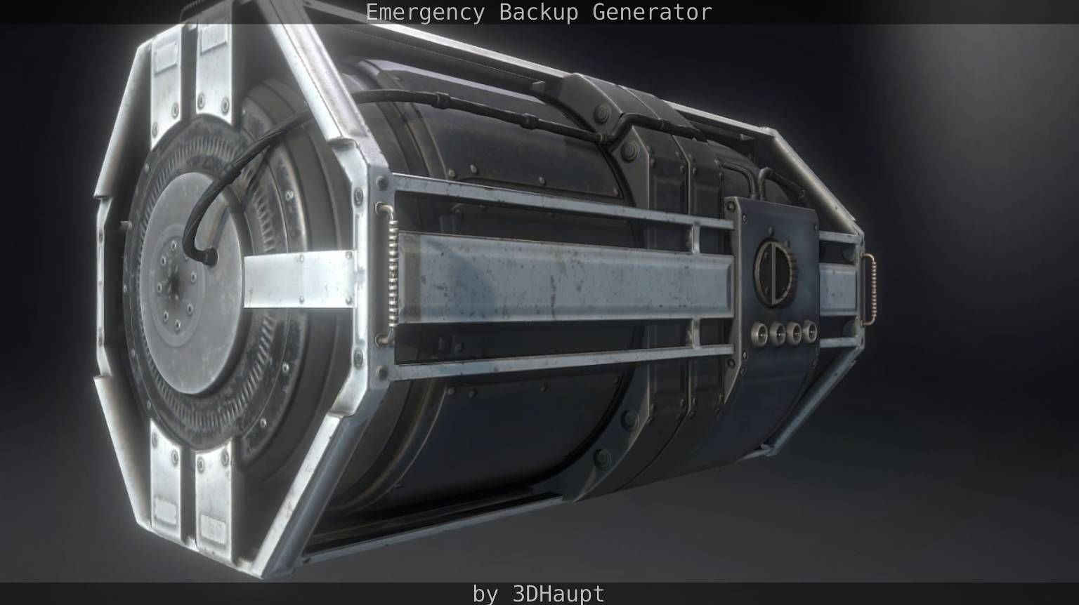 Futuristic Emergency Backup Generator  Low-poly 3D model_25