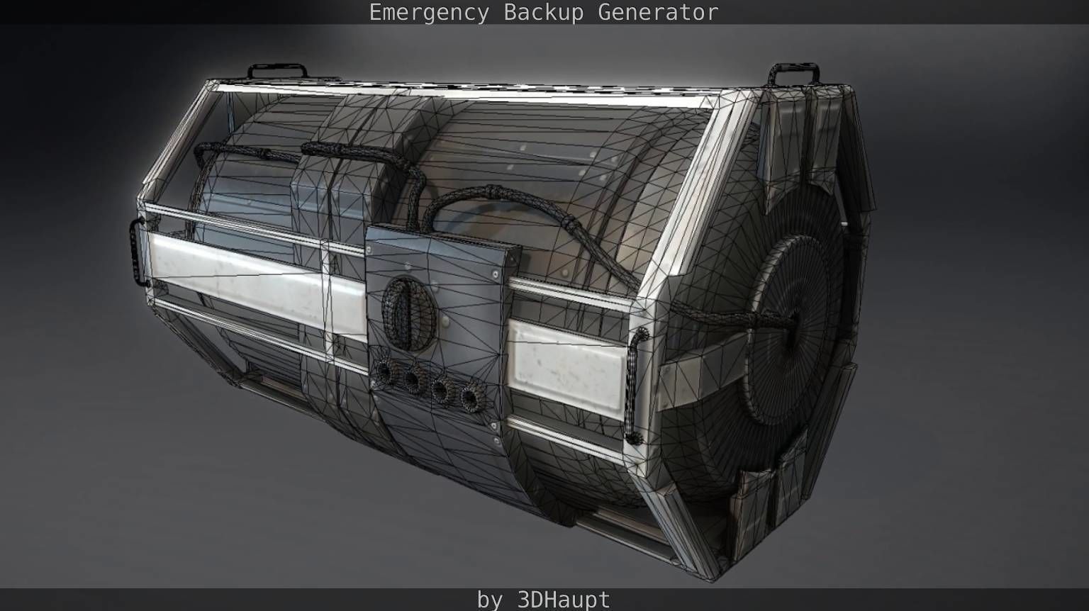 Futuristic Emergency Backup Generator  Low-poly 3D model_48