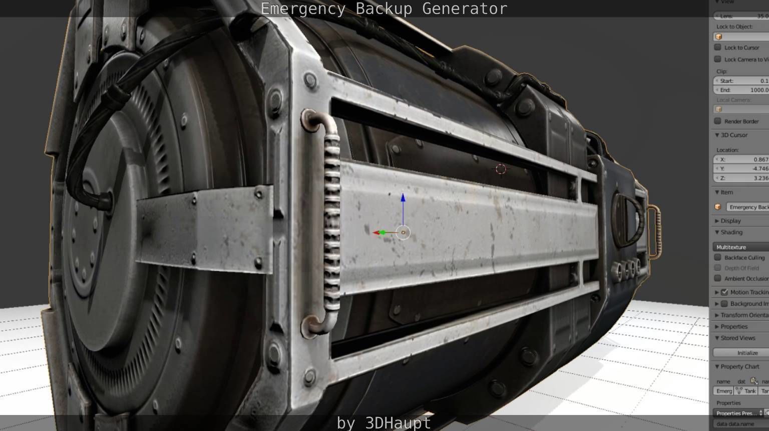 Futuristic Emergency Backup Generator  Low-poly 3D model_122