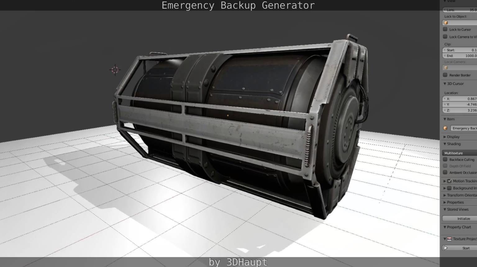 Futuristic Emergency Backup Generator  Low-poly 3D model_115