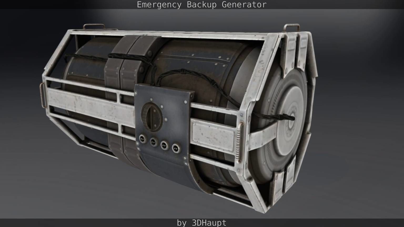 Futuristic Emergency Backup Generator  Low-poly 3D model_58