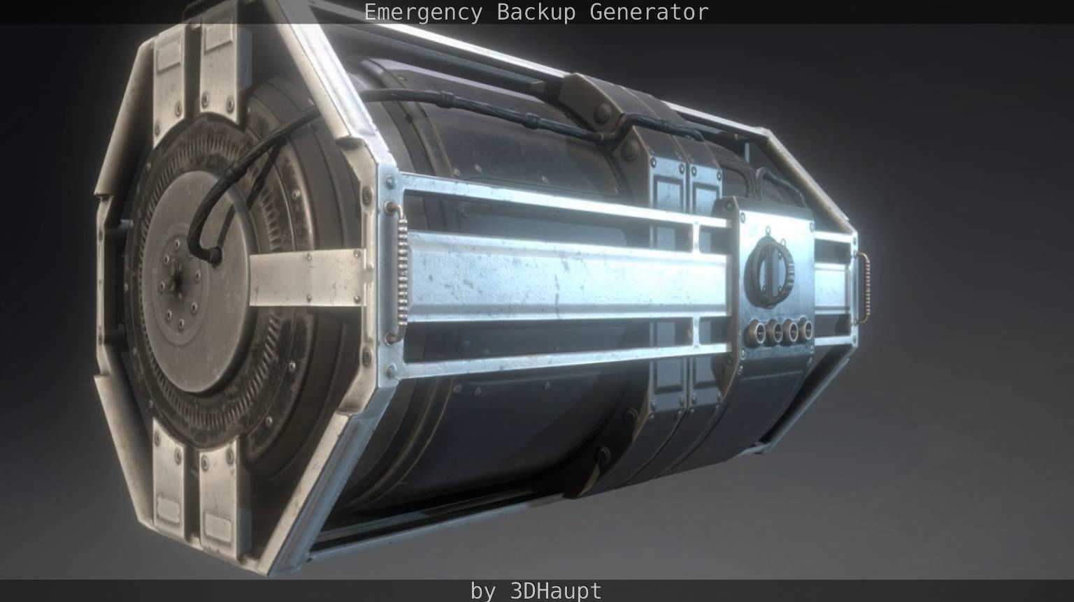 Futuristic Emergency Backup Generator  Low-poly 3D model_29