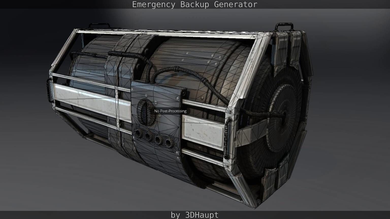 Futuristic Emergency Backup Generator  Low-poly 3D model_50