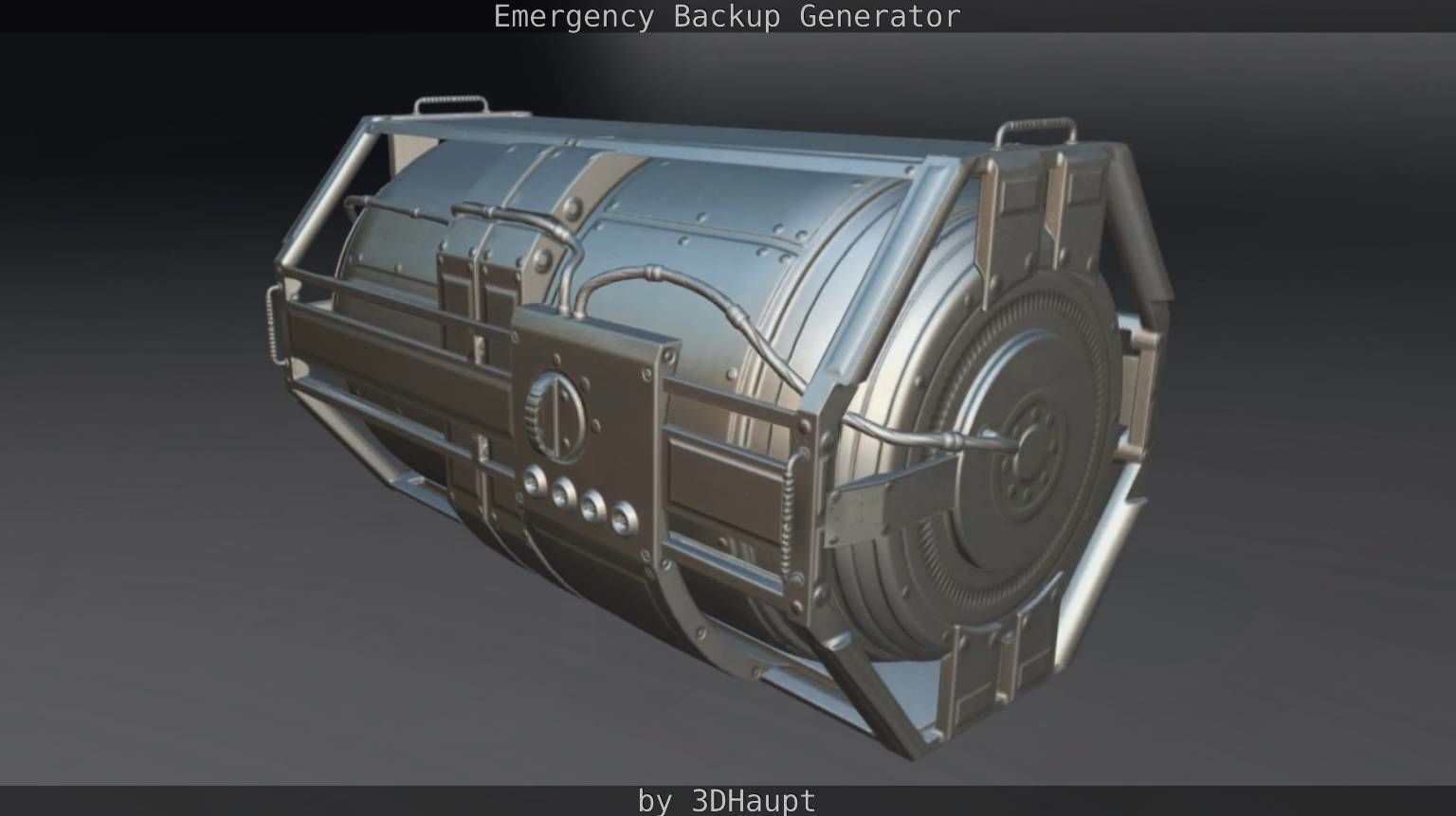 Futuristic Emergency Backup Generator  Low-poly 3D model_66