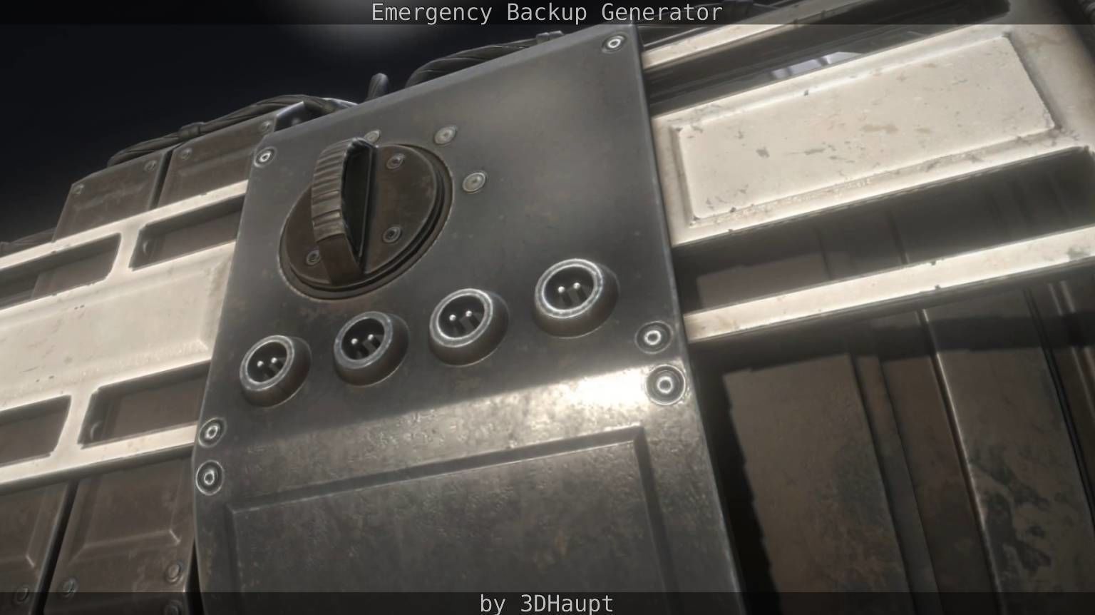 Futuristic Emergency Backup Generator  Low-poly 3D model_39