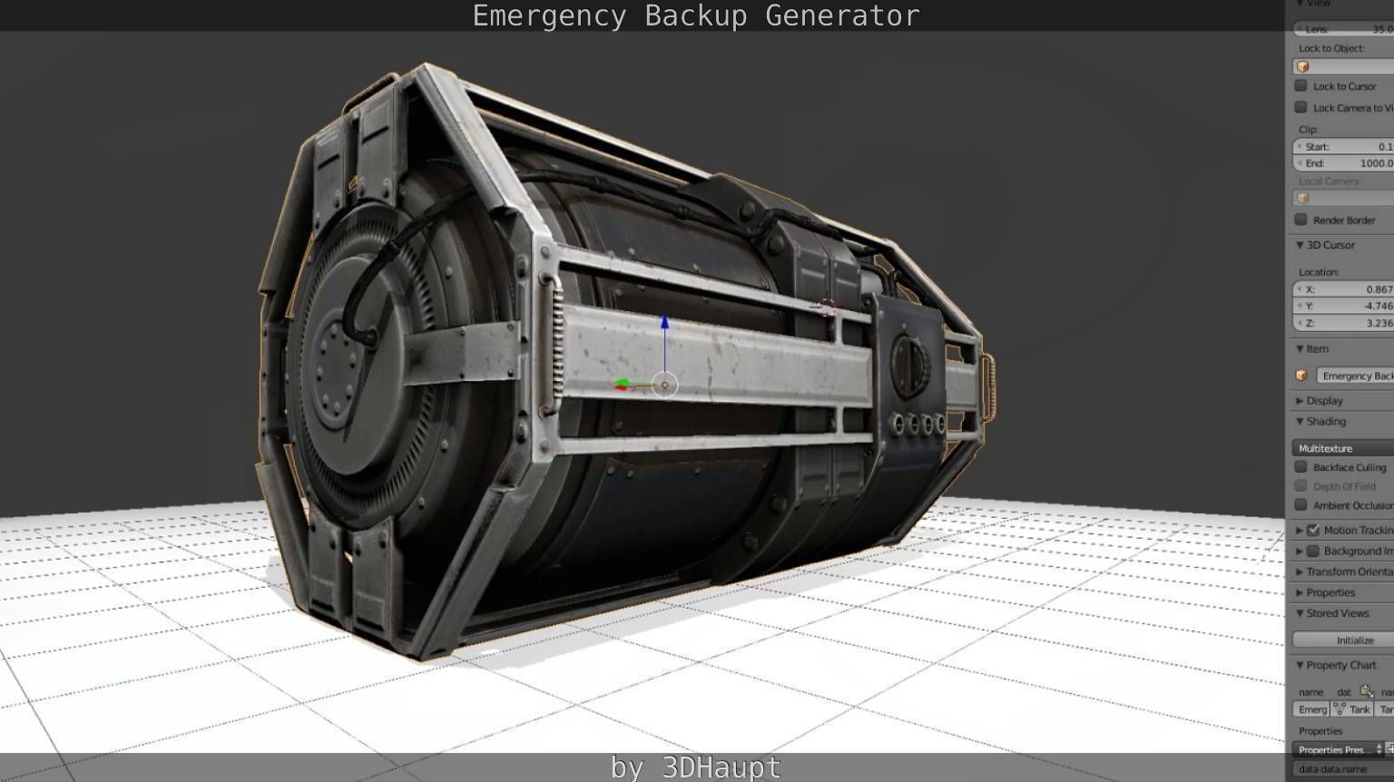 Futuristic Emergency Backup Generator  Low-poly 3D model_119
