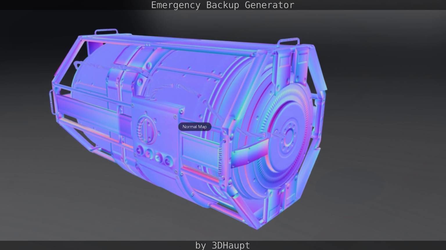 Futuristic Emergency Backup Generator  Low-poly 3D model_86