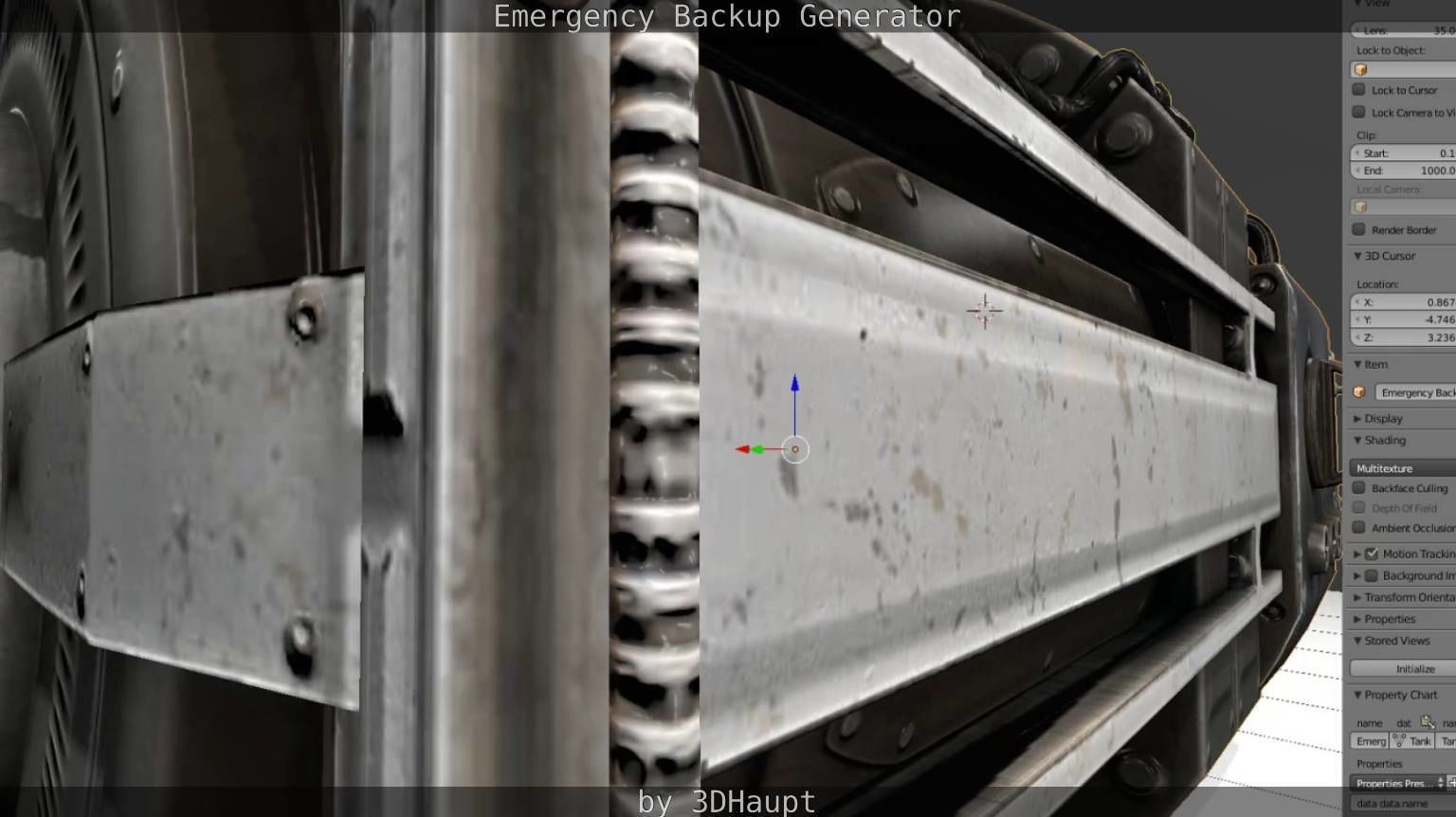 Futuristic Emergency Backup Generator  Low-poly 3D model_124