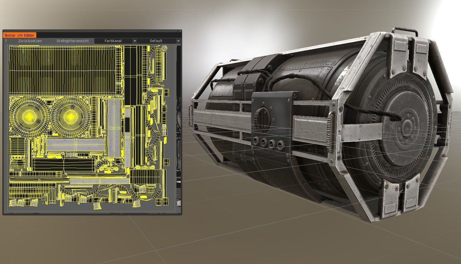 Futuristic Emergency Backup Generator  Low-poly 3D model_3