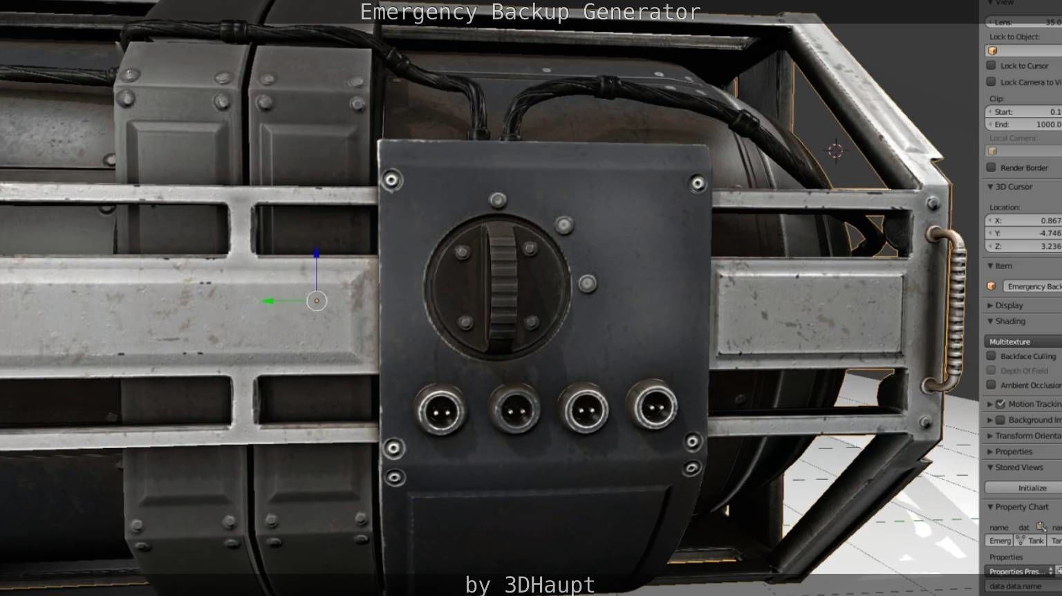 Futuristic Emergency Backup Generator  Low-poly 3D model_127