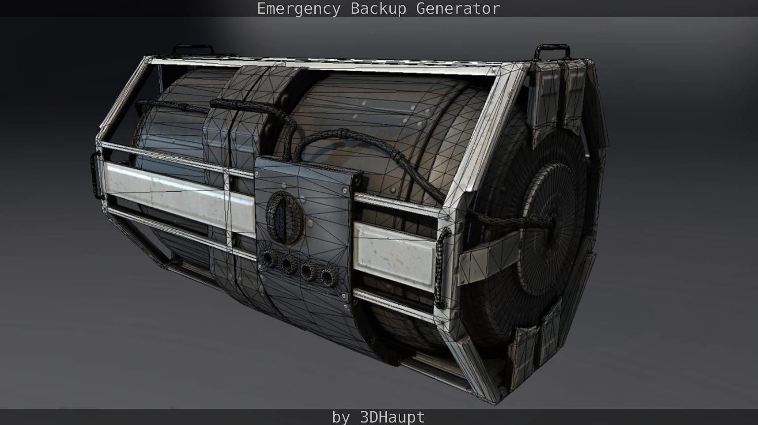 Futuristic Emergency Backup Generator  Low-poly 3D model_51