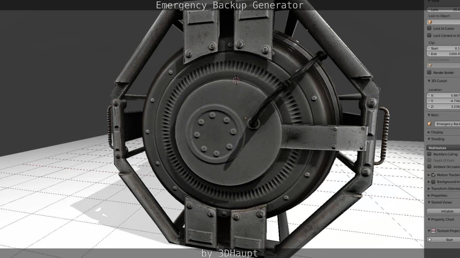 Futuristic Emergency Backup Generator  Low-poly 3D model_116