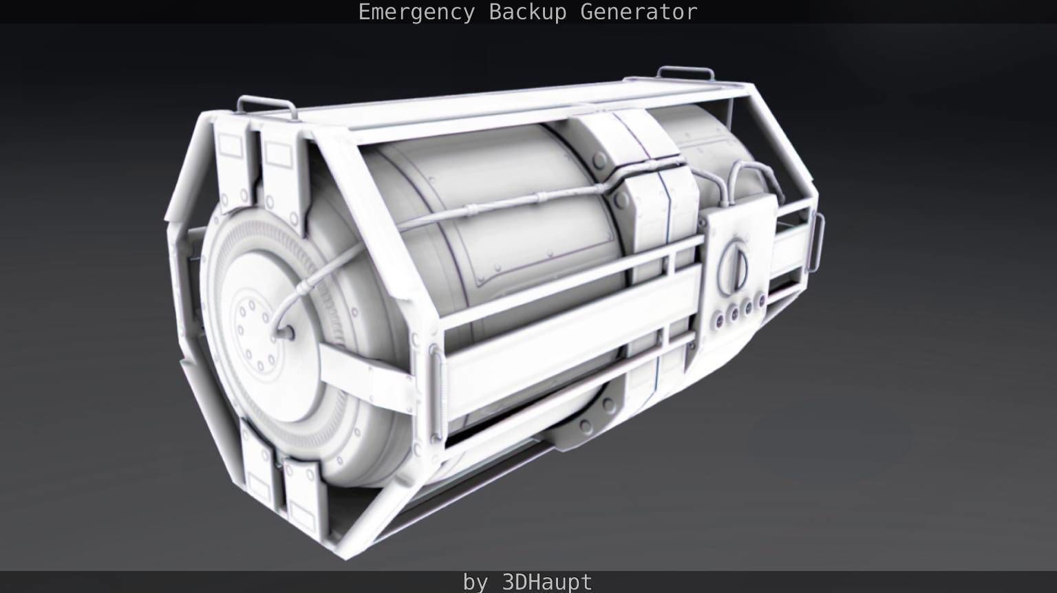 Futuristic Emergency Backup Generator  Low-poly 3D model_92