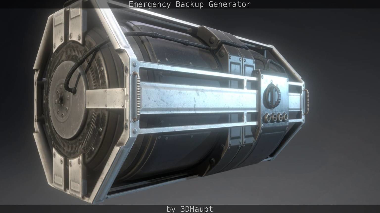 Futuristic Emergency Backup Generator  Low-poly 3D model_28