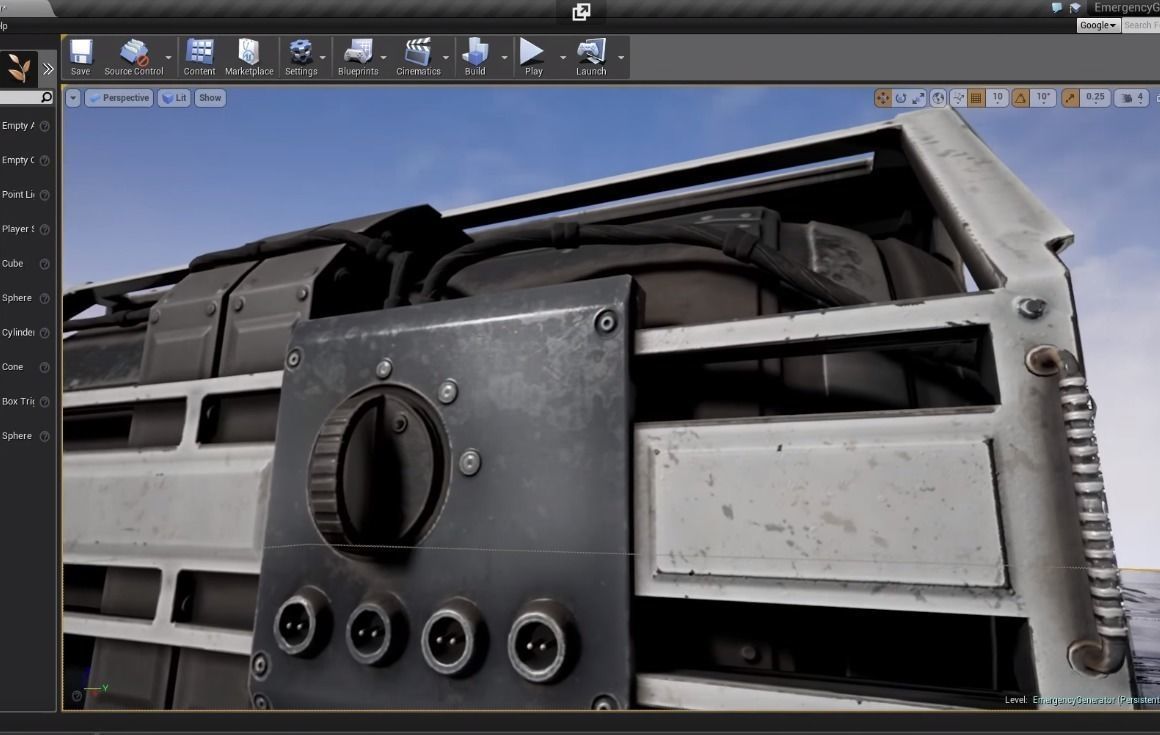 Futuristic Emergency Backup Generator  Low-poly 3D model_12