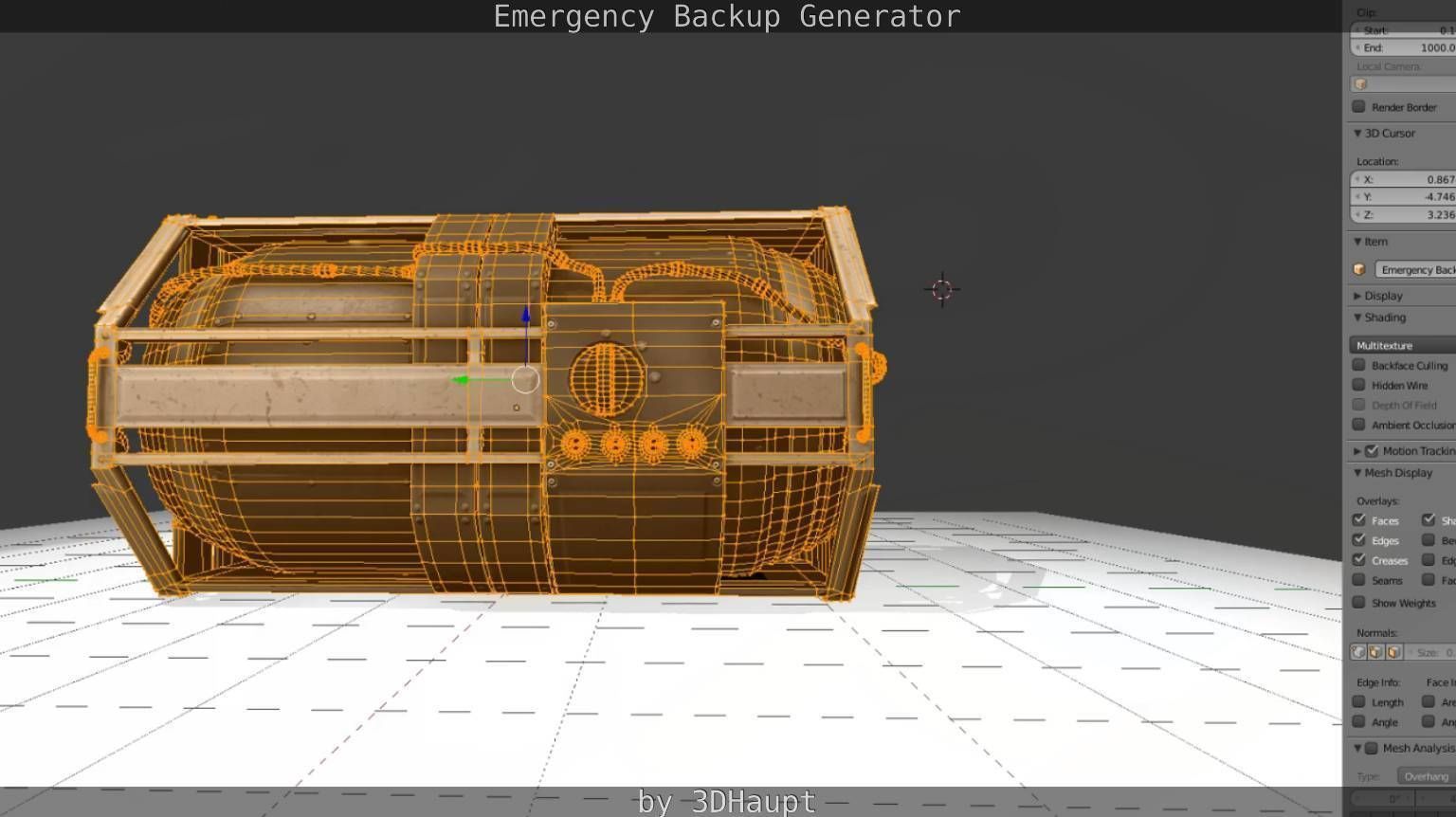 Futuristic Emergency Backup Generator  Low-poly 3D model_129