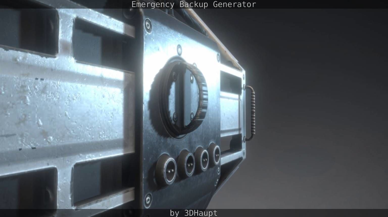 Futuristic Emergency Backup Generator  Low-poly 3D model_32