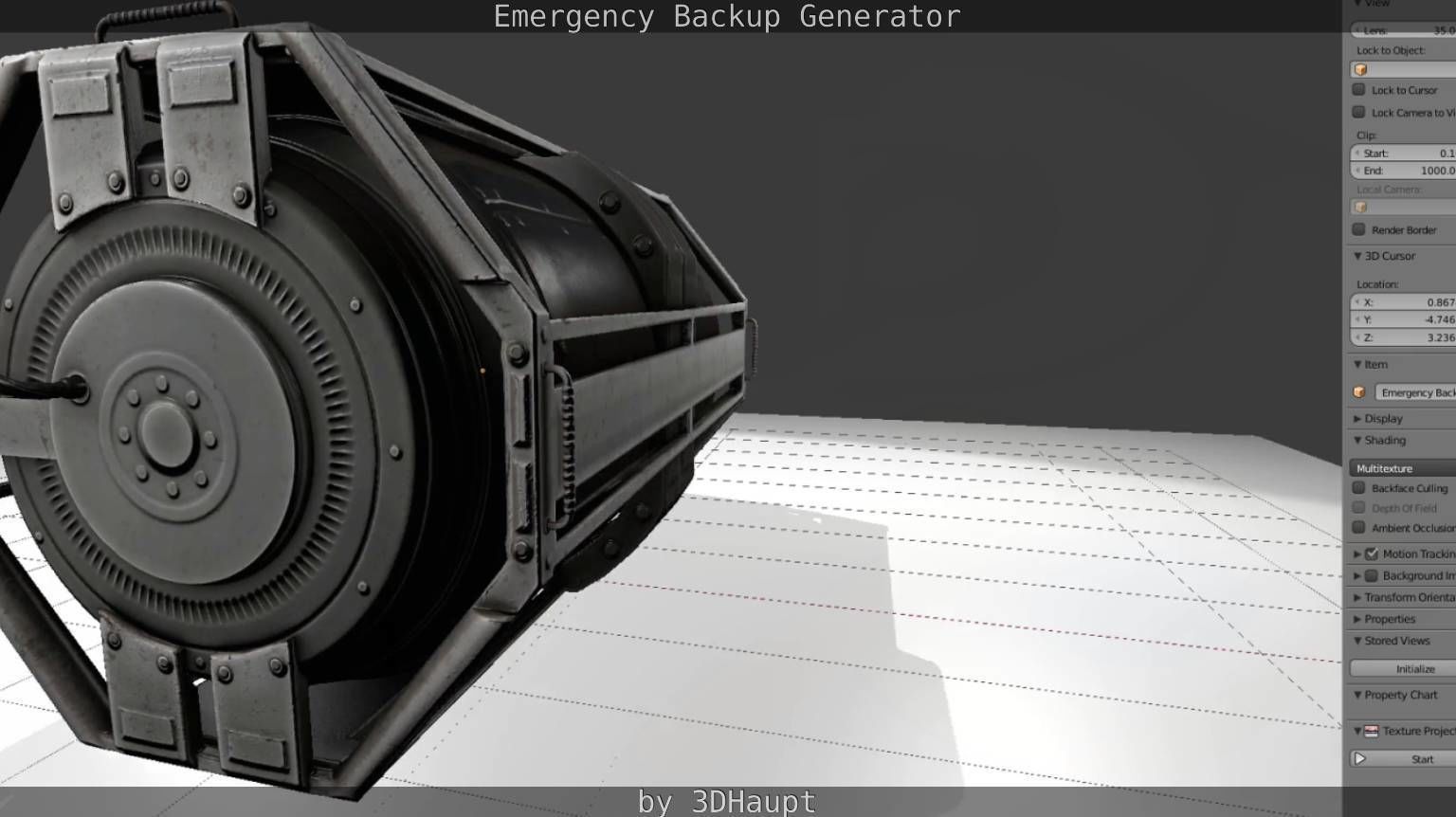 Futuristic Emergency Backup Generator  Low-poly 3D model_114