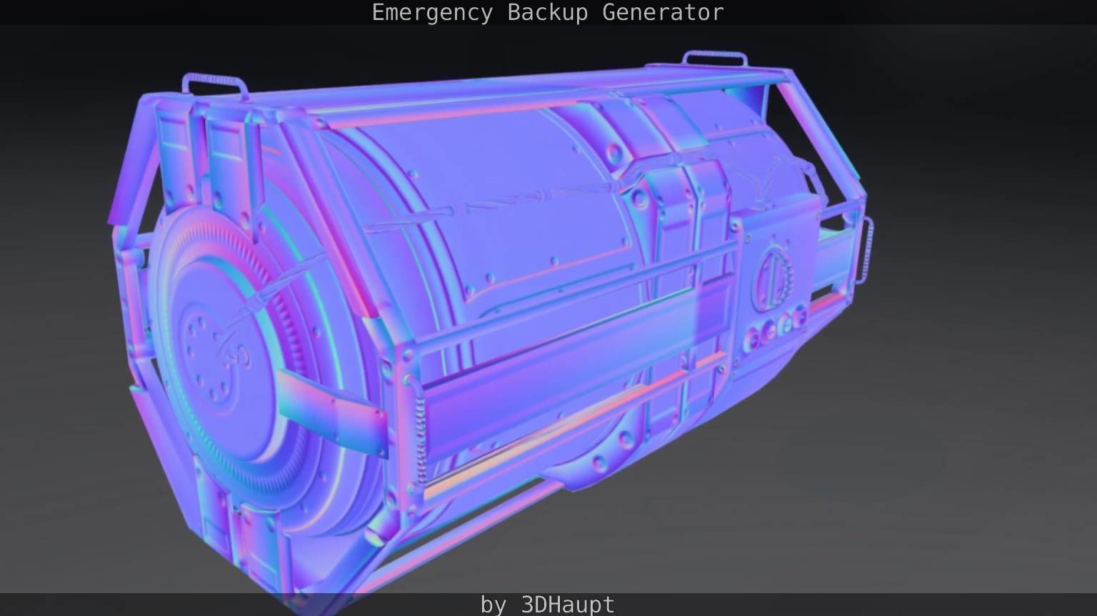 Futuristic Emergency Backup Generator  Low-poly 3D model_88