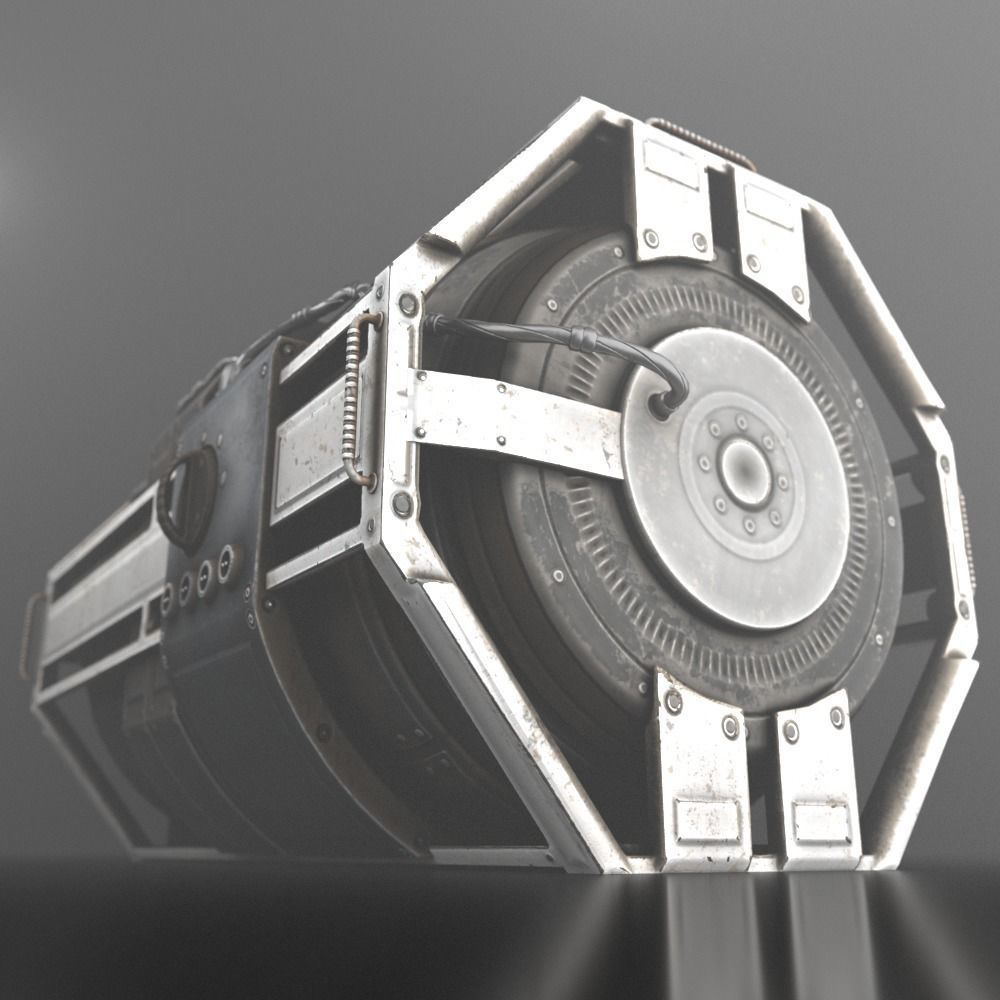 Futuristic Emergency Backup Generator  Low-poly 3D model_0